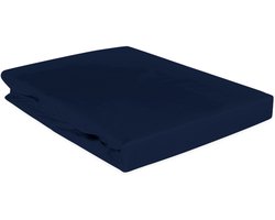 Darymex Satin Classic - Hoeslaken - 100% Katoen-Satijn - Met Elastiek - Voor Matras tot 20 cm - 200x220 cm - Donkerblauw