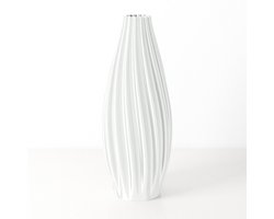 Dastium Home - Grote Vaas Glanzend Wit - H50 cm - Luxe vaas voor zijden bloemen - Woonaccessoire van gerecycled plastic - Elegante kleurrijke vaas