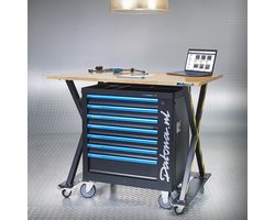 Datona® Industriële werktafel 120 cm en gereedschapswagen