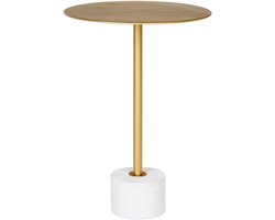 David | Bijzettafel | messing en marmer | Ø41x58 cm | bijzettafel | bijzettafel buiten | bijzettafel industrieel | salontafel | klein bijzettafeltje | Wood Selections