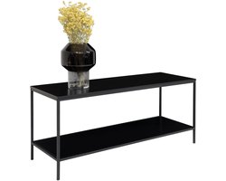 David | TV-tafel | zwart | staal en spaanplaat | 100x36x45 cm | sidetable | haltafel | wandtafel | sidetable industrieel | tafeltje | Wood Selections