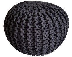 David | Zitpouf | grijs | gerecycled katoen | Ø 45 cm | poef | hocker | Kruk | hockers en poefen | fluwelen poef | Wood Selections