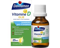 Davitamon vitamine D olie baby en kind - bevat vitamine D3 – vitamine D druppels suikervrij - 25ml