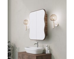 Day Dream Badkamerkast | 100% HARDBOARD | Walnoot - Emob - Badkamer spiegelkast - Bruin - Spiegel; MDF
