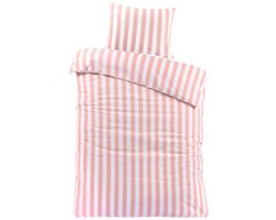 Day Dream Stripe Dekbedovertrek - Eenpersoons - 140x200 cm - Roze