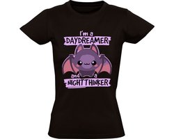 Day Dreamer Night Thinker Dames T-shirt - vleermuis - slapen - humor - scary