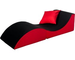Daybed - opvouwbaar - 150x60x40 cm - zwart rood