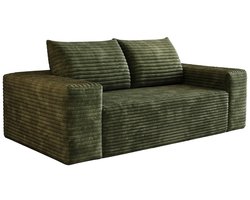 DayeLabel 2-Zits Bank – Groene Corduroy Loveseat – Modulaire Loungebank – Diepe Zit – Hoge Dichtheid Schuim – Zonder Montage