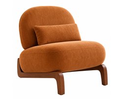 DayeLabel Fauteuil – Stoel - Relaxstoel – Leunstoel – Lounge Stoel – Lees Stoel - Beige – Stevige Houten Poten met Anti-Slip Pads