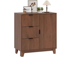 DayeLabel Kast - Dressoir - Ladekast - Verstelbare Plank - Walnoot