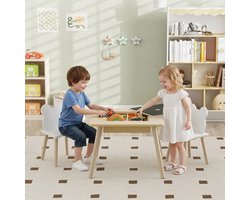 DayeLabel Kindertafel met Stoeltjes - Kinderbureau met opbergruimte - Eethoek - Peuters tafel - Speeltafel - Montessori kindertafel