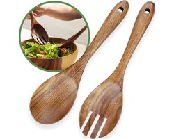 Dayshake Houten Slabestek 2-delig - Luxe Slacouvert - Duurzaam Salade Bestek - Saladebestek - Vaatwasserbestendig