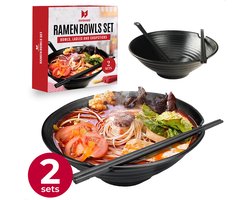 Dayshake Noodle Kom Set - 2 sets - Noodles Ramen Servies - Noodle Bowl - Japanse Ramen Bowl