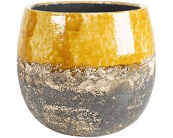 DBT Bloempot Geel-Multicolour D 30 cm H 25 cm Opening 24 cm