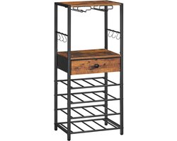 DD Barkast - Drankkast - Barmeubel - Bar Kast - Huisbar - 30x40x102cm - Zwart