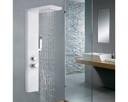 DD Douchepaneel met Thermostaatkraan -Douchekolom - Douchepaneel Hoekmontage - 115x48x20cm - Wit