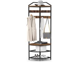 DD Halmeubel met Kapstok - Halmeubel - Garderobekast met Kapstok - 50cm x 50cm x180cm - Bruin