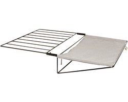 D&D Home I LOVE Happy Cats Oliver Bed- en Radiatorhangmat - Kattenhangmat voor Radiator en Boxspring - Verstelbare Klem - Grijs