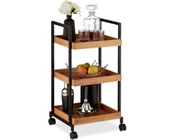 DD Roltafel - Wielen Roltafel - Keukentrolley - 70x37x34cm - Bruin