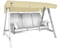 DD® Schommelbank 3 Persoons - Schommelstoel Buiten - Schommelbank Tuinmeubelen - Zilver - 190 x 130cm 150 cm