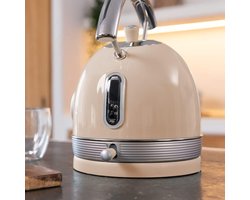 DD Waterkoker Vintage - Retro Waterkoker Beige - Waterkoker Snoerloos - Waterkoker Vintage - 1.8L - 2200W - Beige