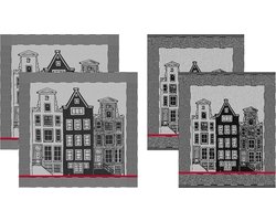 DDDDD 2x theedoek + 2x keukendoek Canal - Zwart
