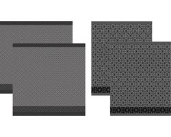 DDDDD 2x theedoek + 2x keukendoek Chrystal - Zwart