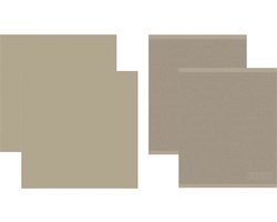 DDDDD - 2x Theedoek + 2x Keukendoek - Logo - Taupe