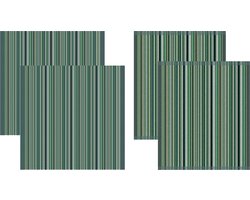 DDDDD - 2x Theedoek + 2x Keukendoek - Over the rainbow - Groen