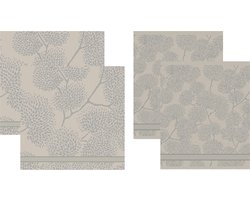 DDDDD 2x theedoek + 2x keukendoek Trees - Taupe