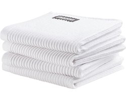 DDDDD - 4x Vaatdoek - Basic - Wit - 30 x 30 cm - Set van 4 stuks
