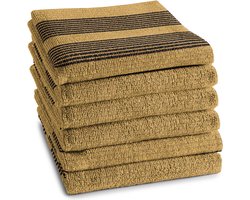 DDDDD - 6x Keukendoek Baxter - 50x55 cm - Okergeel - Set van 6 stuks