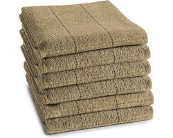 DDDDD - 6x Keukendoek - Fence - 50x55 cm - Zandkleur - 6 stuks