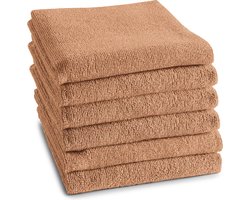 DDDDD - 6x Keukendoek - Logo - 50x55 cm - pastel peach - Set van 6 stuks