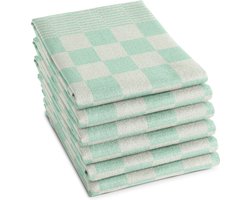 DDDDD - 6x Theedoek - Barbeque - 65x65 cm - Pastel Groen - Set van 6 stuks