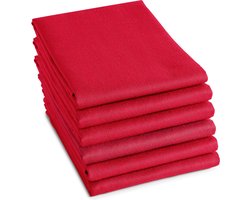 DDDDD - 6x Theedoek - Logo - 60x65 cm - Rood - Set van 6 stuks