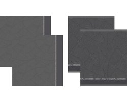 DDDDD - Barrier - Theedoeken en Keukendoeken Set - Set van 4 stuks - Katoen - Botanische print - 60x 65 cm/50x55 cm - Antraciet