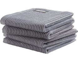 DDDDD - Basic - 4x Vaatdoek - Set van 4 - Katoen - 30x30cm - Grijs