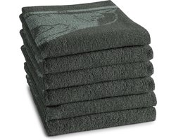 DDDDD Birdy Keukendoek - Set van 6 - Katoen - Print - 50x55 cm - Badstof - Groen