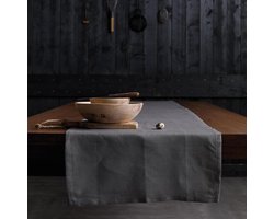 DDDDD - Cabin - 2x Tafelloper - 50 x 140 cm - Grijs - Set van 2 stuks