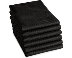 DDDDD - Cisis - 6x Theedoeken - Set van 6 stuks - 60x65cm - Ebony
