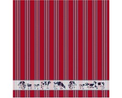 DDDDD - Friesian / Fries - 6x Theedoek - Set van 6 stuks - Katoen - Gestreept - 60x65 cm - Rood