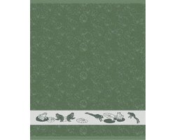DDDDD Froggy Keukendoek - Set van 6 - Katoen - Botanische print - 50x55 cm - Badstof - Laurier