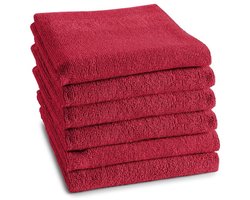 DDDDD Keukendoek Logo Rood - Set van 6 - 100% Katoen - 50x55 cm - Zachte Badstof & Hoge Absorptie