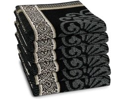 DDDDD - Rozet - 6x Keukendoek - Set van 6 - Katoen - Effen - 50x55 cm - Print - Grijs