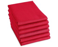 DDDDD Theedoek Logo Rood - Set van 6 - 100% Katoen - 60x65 cm - Jacquard Geweven & Hoge Absorptie