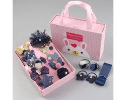 De 2 Lalas - haaraccesoires voor kinderen - haaraccesoires in bewaardoos - 18 delig haaraccesoires set - kinderelastiekjes - klemmetjes voor kinderen - cadeau sinterklaas - kerstcadeau
