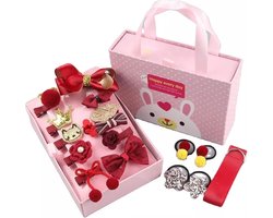 De 2 Lalas - haaraccesoires voor kinderen - haaraccesoires in bewaardoos - 18 delig haaraccesoires set - kinderelastiekjes - klemmetjes voor kinderen - cadeau sinterklaas - kerstcadeau