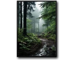 De Ardennen Fotolijst met glas 50 x 60 cm - Prachtige kwaliteit - Bos - Natuur - Belgie - Foto - Poster - Harde lijst met Glazen plaat ervoor - inclusief ophangsysteem