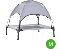 De Blaffende Kat Hondenbed met zonnedak – Opvouwbare hondenstretcher -  Hondenbed – Honden ligbed – met E-Book – Maat M